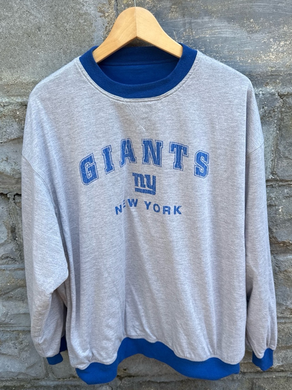 Vintage New York Giants Sweatshirt XL Reversible Y2K NFL